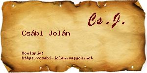 Csábi Jolán névjegykártya
